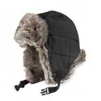 Image of Timberland Quilted Nylon Trapper Hat - Black