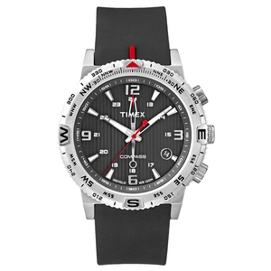 Image of Timex Adventure Series Compass Watch - Black Face / Black Strap