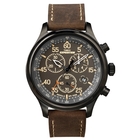 Image of Timex Expedition Field Chrono Watch - Dark Brown Leather Strap