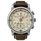 Image of Timex IQ E-Compass Watch - Cream Face, Brown Strap