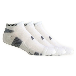 Image of Under Armour Heatgear No Show Socks - 3pk - White/Black
