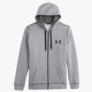 Image of Under Armour Storm Cotton Full-Zip Hoody - True Grey Heather / Black