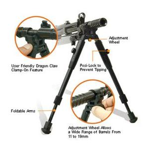 Image of UTG Dragon Claw Deluxe Foldable Clamp-On Bipod