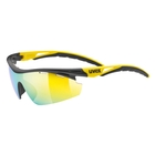 Uvex Sportstyle 111 Interchangeable Lens Glasses SetBlack Yellow / Mirror Yellow, Mirror Orange, Clear