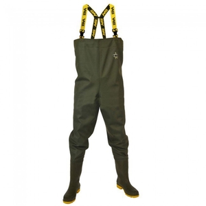 Image of Vass 700E Nova Chest Waders - Non Studded Cleated Sole - Dark Green
