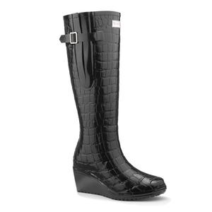 Image of Wedge Welly Man Eater FLEX Wellingtons (Women's) - Black