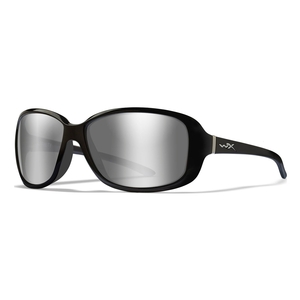 Image of Wiley X Affinity Sunglasses - Silver Flash Smoke Grey Lenses/Gloss Black Frame