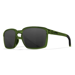 Image of Wiley X Alfa Sunglasses - Smoke Grey Lenses / Crystal Green Frame