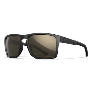 Image of Wiley X Apex Captivate Polarized Sunglasses - Tungsten Mirror Lenses / Matte Black Frame