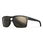 Image of Wiley X Apex Captivate Polarized Sunglasses - Tungsten Mirror Lenses / Matte Black Frame
