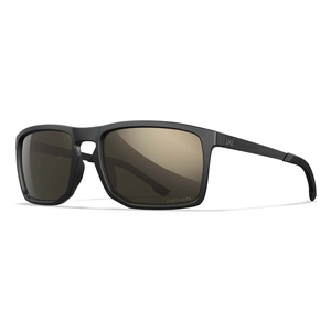 Image of Wiley X Axe Captivate Polarized Sunglasses - Tungsten Mirror Lenses / Matte Black Frame