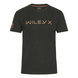 Image of Wiley X Canyon T-Shirt - OD Green with Coyote Brown Wiley X Wiley X Logo/US Flag