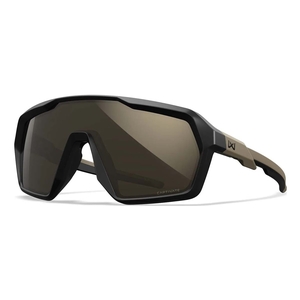 Image of Wiley X Citadel Sunglasses - Captivate Tungsten Mirror Grey Lens / Mate Black-Tan Frame