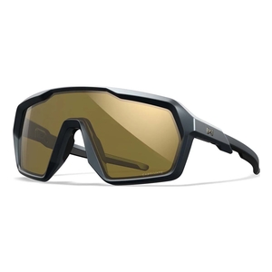 Image of Wiley X Citadel Sunglasses - Captivate Gold Mirror-Amber Lens / Matte Graphite Grey Frame