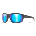 Image of Wiley X Contend Captivate Polarized Sunglasses - Captivate Polarized Blue Mirror Smoke Grey Lenses/Matte Graphite Frame