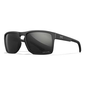 Image of Wiley X Founder Captivate Polarized Sunglasses - Polarized Black Mirror Grey Lens / Matte Black Frame