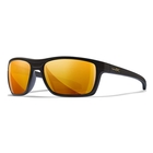 Image of Wiley X Kingpin Captivate Polarized Sunglasses - Polarized Bronze Mirror Amber Lenses / Matte Black Frame