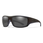 Image of Wiley X Omega Black Ops Captivate Polarized Sunglasses - Captivate Polarized Smoke Grey Lenses/Matte Black Frame