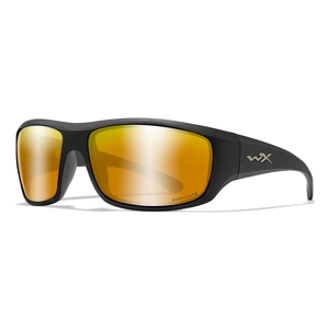 Image of Wiley X Omega Captivate Polarized Sunglasses - Captivate Polarized Bronze Mirror Copper Lens/Matte Black Frame