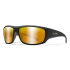 Image of Wiley X Omega Captivate Polarized Sunglasses - Captivate Polarized Bronze Mirror Copper Lens/Matte Black Frame