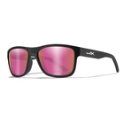 Image of Wiley X Ovation Captivate Polarized Sunglasses - Captivate Polarized Rose Gold Mirror Smoke Green/Matte Black Frame