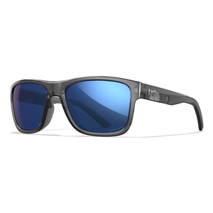 Image of Wiley X Ovation Polarized Sunglasses - Captivate Polarized Blue Mirror Lenses / Gloss Crystal Dark Grey Frame