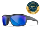 Image of Wiley X OZone Captivate Polarized Sunglasses - Blue Mirror Lenses / Matte Grey Frame