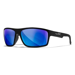 Image of Wiley X Peak Captivate Polarized Sunglasses - Polarized Blue Mirror Lenses / Matte Black Frame