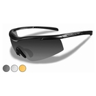 Image of Wiley X PT-3 Sunglasses - Smoke Grey, Clear & Light Rust Lens / Matte Black Frame