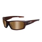 Image of Wiley X Rebel Polarized Sunglasses - Matte Layered Tortoise / Polarized Bronze