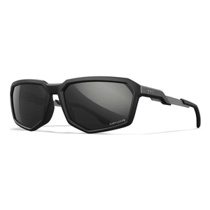 Image of Wiley X Recon Captivate Polarized Sunglasses - Black Mirror Grey Lens / Matte Black Frame