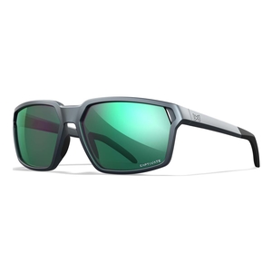 Image of Wiley X Sierra Polarized Sunglasses - Captivate Polarized Green Mirror Lens / Matte Graphite Frame