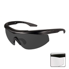Image of Wiley X Talon Sunglasses - Matte Black / Smoke Grey & Clear