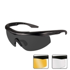 Image of Wiley X Talon Sunglasses - Matte Black / Smoke Grey & Clear & Light Rust