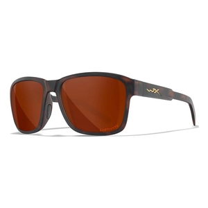 Image of Wiley X Trek Captivate Polarized Sunglasses - Copper Lenses / Matte Havana Brown Frame