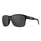 Image of Wiley X Trek Captivate Polarized Sunglasses - Smoke Grey Lenses / Gloss Black Frame