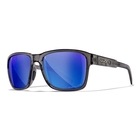 Image of Wiley X Trek Captivate Polarized Sunglasses - Blue Mirror Smoke Grey Lenses / Gloss Crystal Dark Grey Frame