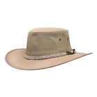 Image of Barmah Drover Canvas Hat With Mesh Sides - Beige