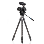 Image of Benro Tortoise Carbon Fibre Lightweight Birdwatching / Travel 4 section Tripod C/W with Flat Base S4PROVideo Head - Wt 2.4Kg