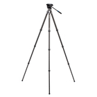 Image of Benro Tortoise Carbon Fibre Lightweight Birdwatching / Travel 4 section Tripod C/W with Flat Base S4PROVideo Head - Wt 2.4Kg