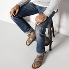 Image of Birkenstock Arizona Birko-Flor Synthetic Leather Sandals - Stone