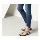 Image of Birkenstock Gizeh Birko-Flor Synthetic Leather Sandals (Women's) - Silver
