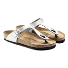 Image of Birkenstock Gizeh Birko-Flor Synthetic Leather Sandals (Women's) - Silver