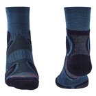 Image of Bridgedale Trail Sport Lightweight T2 3/4 Crew Merino Cool Comfort Sock (Men's) - Storm/Navy