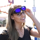 Image of Cocoons Slim Line Polarized Sunglasses - Black Frame / Blue Mirror Lens