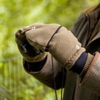 Image of Dents Holland Polarfleece Half Finger Gloves w/Cap Mitt - Sage