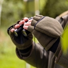Image of Dents Holland Polarfleece Half Finger Gloves w/Cap Mitt - Sage