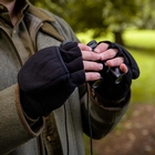 Image of Dents Holland Polarfleece Half Finger Gloves w/Cap Mitt - Black