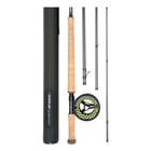 Image of Guideline Embrace Fly Fishing Double Handed Salmon Outfit - 12ft #7/8 Fly Rod, Black NOVA fly reel, mono shooting line, floating multi-tip body, and intermediate tip.