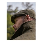 Image of Harkila Kenmore Classic Flat Cap - Forest Green/Herringbone
